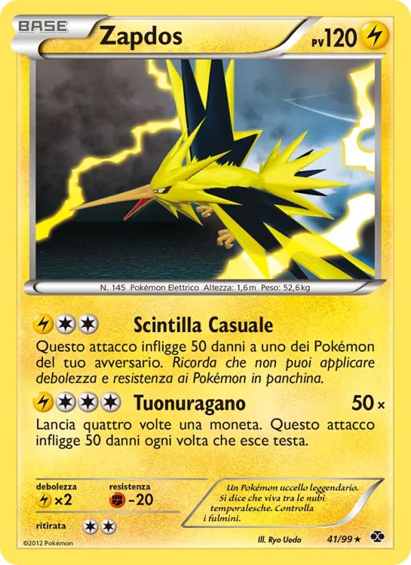 Carta Zapdos dell'espansione Destini Futuri, numero 41/99