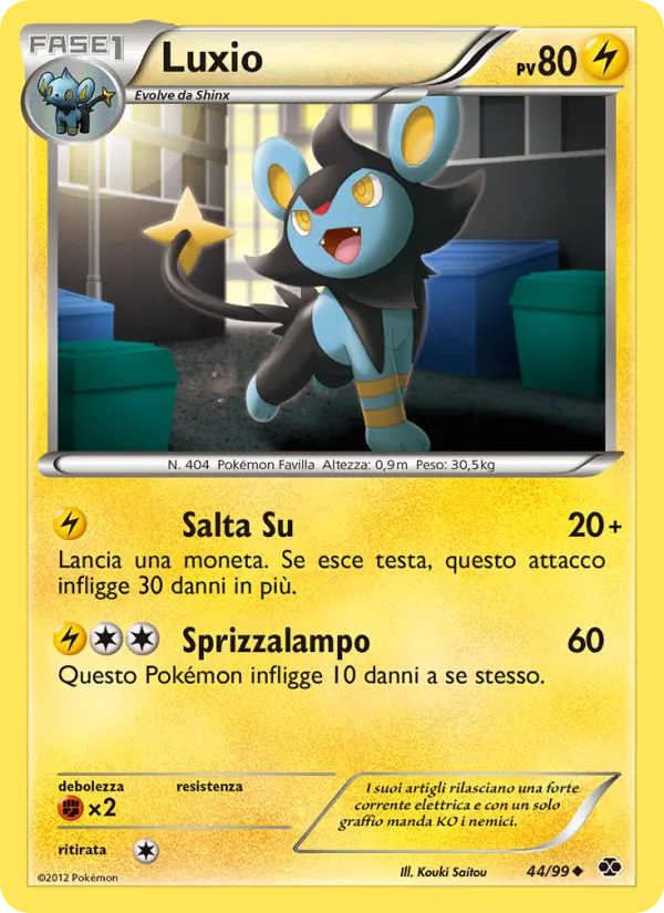 Carta Luxio dell'espansione Destini Futuri, numero 44/99
