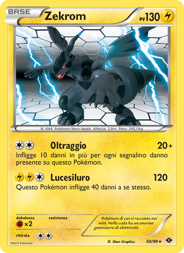 Carta Zekrom dell'espansione Destini Futuri, numero 50/99