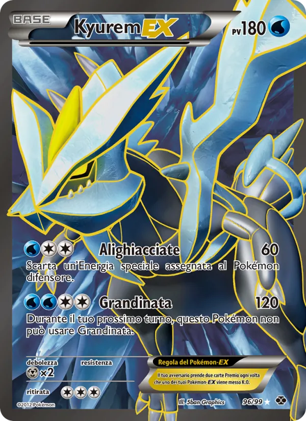 Carta Kyurem-EX dell'espansione Destini Futuri, numero 96/99
