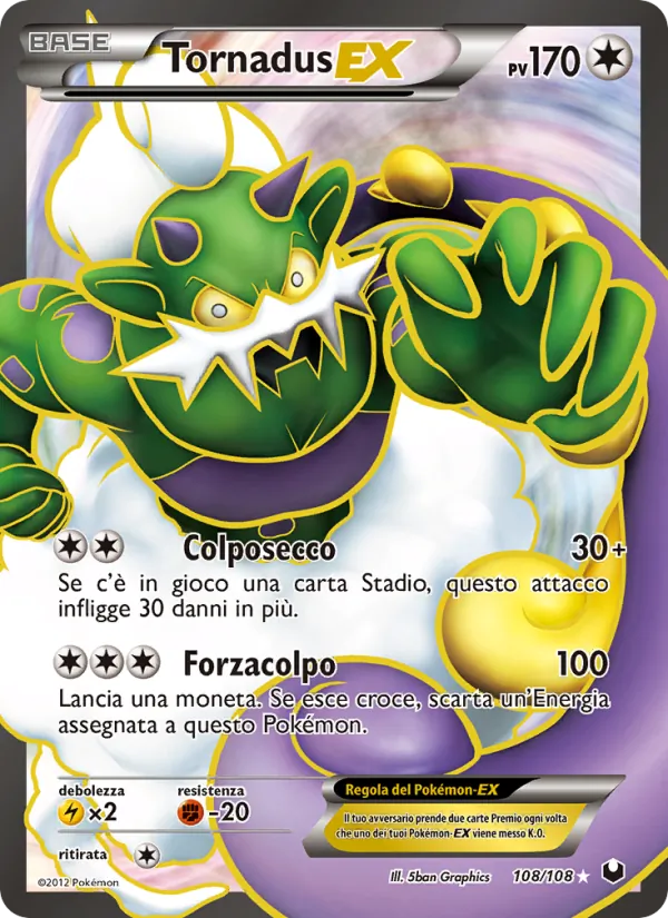 Carta Tornadus-EX dell'espansione Esploratori delle Tenebre, numero 108/108