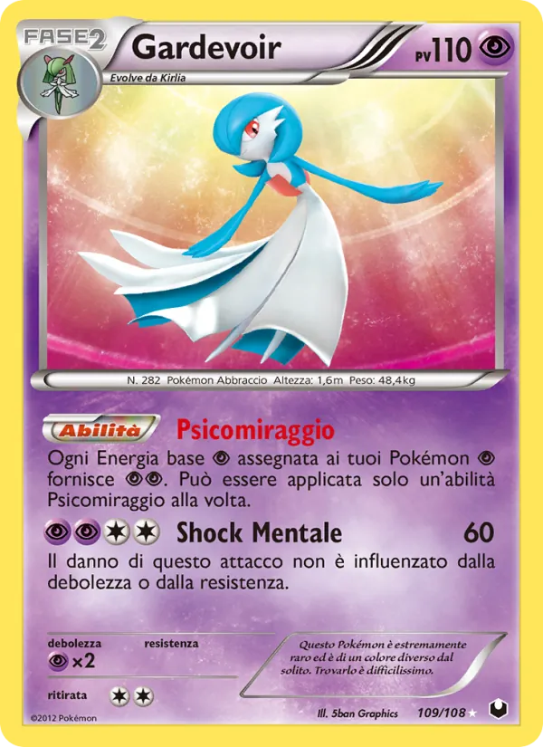Carta Gardevoir dell'espansione Esploratori delle Tenebre, numero 109/108