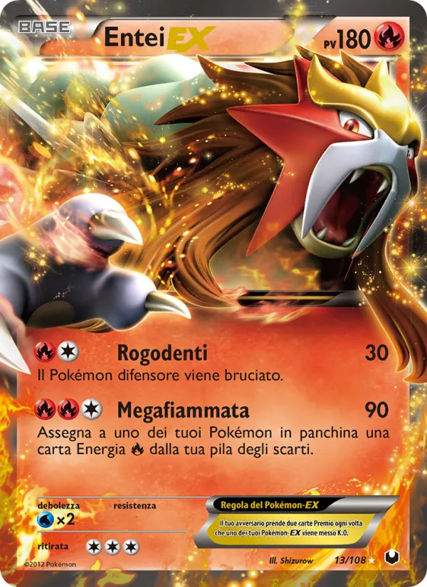 Carta Entei-EX dell'espansione Esploratori delle Tenebre, numero 13/108