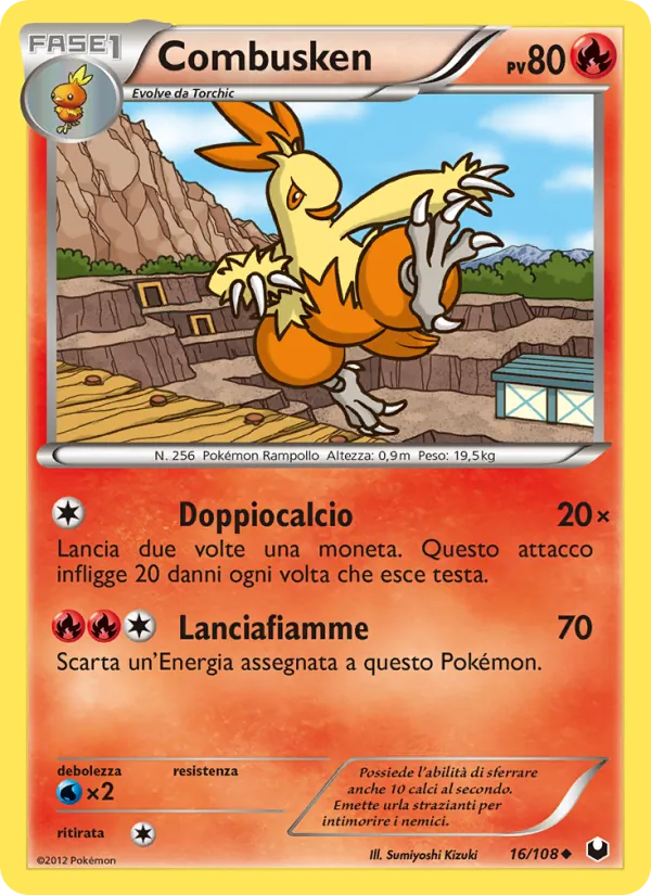 Carta Combusken dell'espansione Esploratori delle Tenebre, numero 16/108