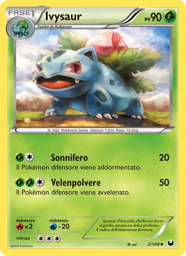 Carta Ivysaur dell'espansione Esploratori delle Tenebre, numero 2/108