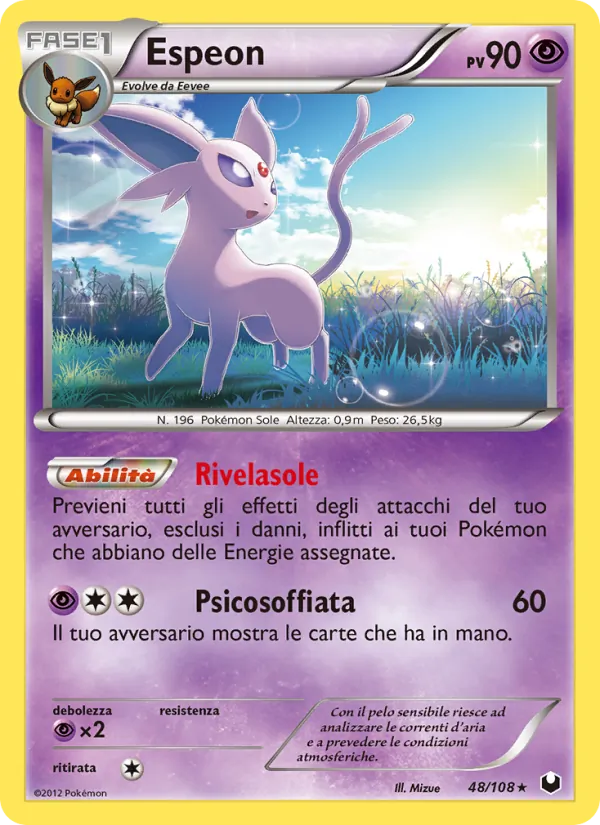 Carta Espeon dell'espansione Esploratori delle Tenebre, numero 48/108