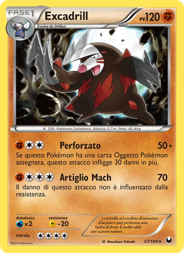Carta Excadrill dell'espansione Esploratori delle Tenebre, numero 57/108