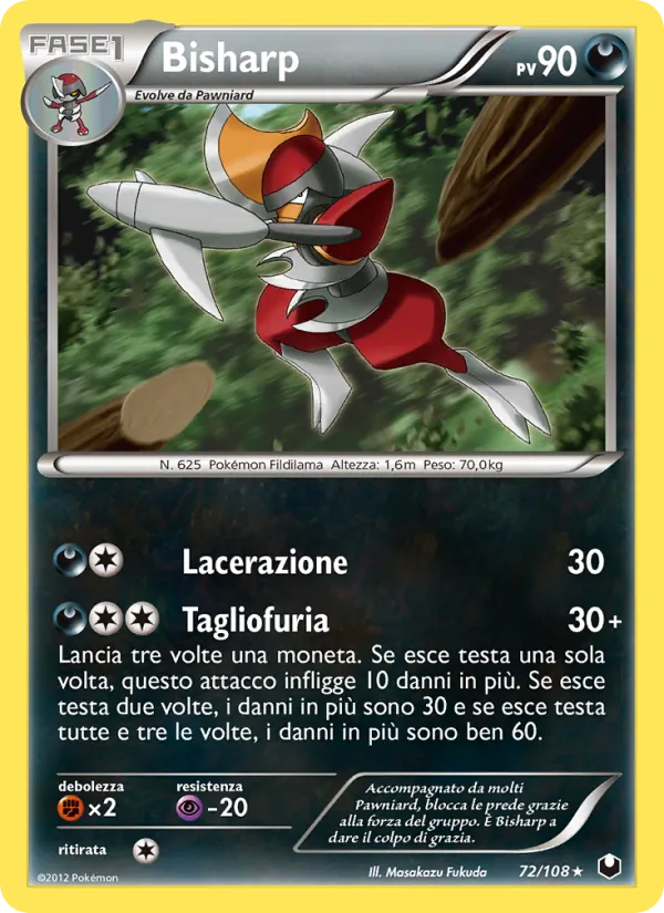 Carta Bisharp dell'espansione Esploratori delle Tenebre, numero 72/108