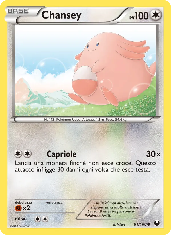 Carta Chansey dell'espansione Esploratori delle Tenebre, numero 81/108