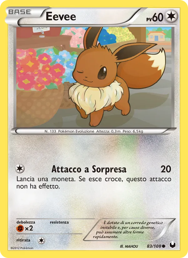 Carta Eevee dell'espansione Esploratori delle Tenebre, numero 83/108