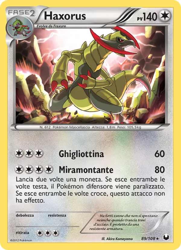 Carta Haxorus dell'espansione Esploratori delle Tenebre, numero 89/108