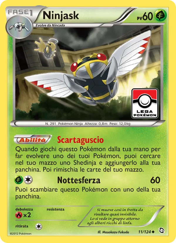 Carta Ninjask dell'espansione Stirpe dei Draghi, numero 11/124