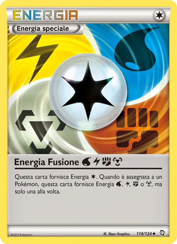 Carta Energia Fusione WaterLightningFightingMetal dell'espansione Stirpe dei Draghi, numero 118/124