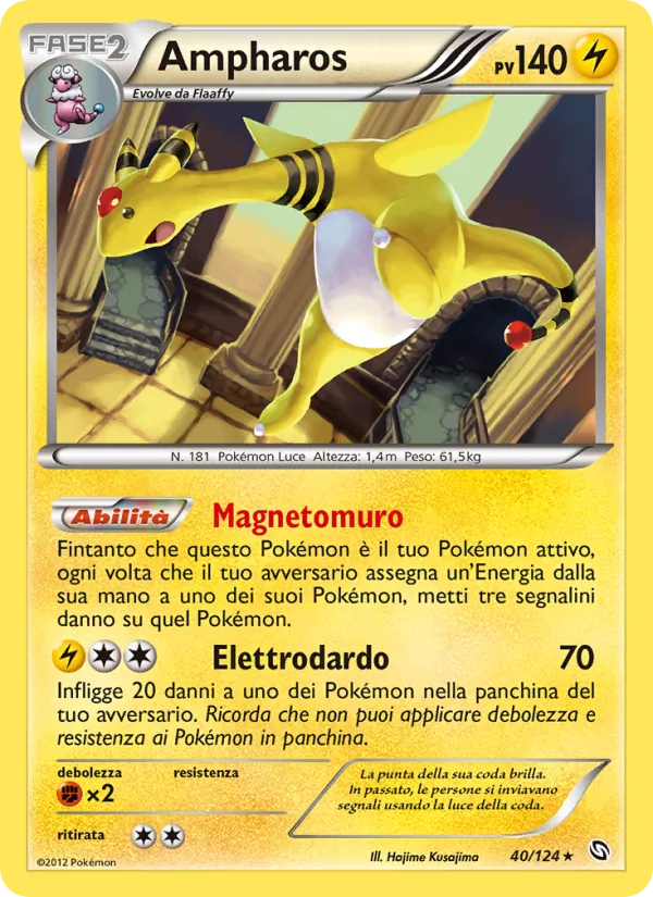 Carta Ampharos dell'espansione Stirpe dei Draghi, numero 40/124