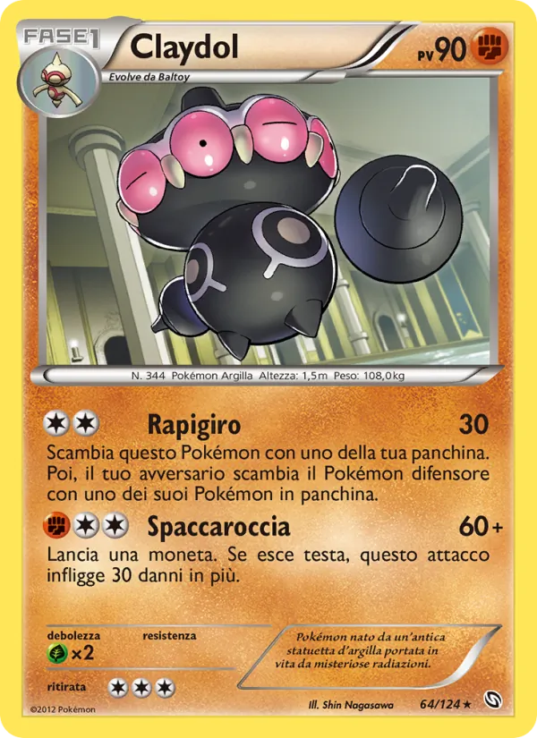 Carta Claydol dell'espansione Stirpe dei Draghi, numero 64/124