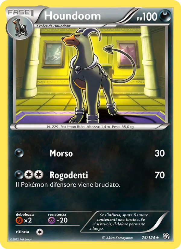 Carta Houndoom dell'espansione Stirpe dei Draghi, numero 75/124