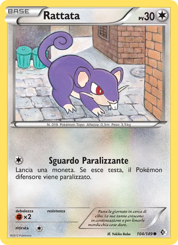 Carta Rattata dell'espansione Confini Varcati, numero 104/149