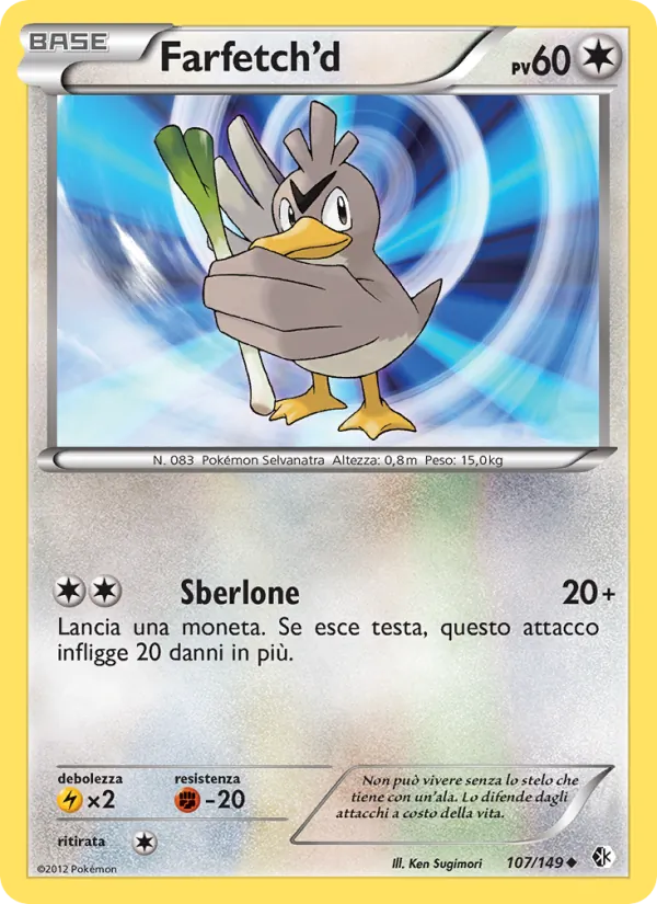Carta Farfetch’d dell'espansione Confini Varcati, numero 107/149