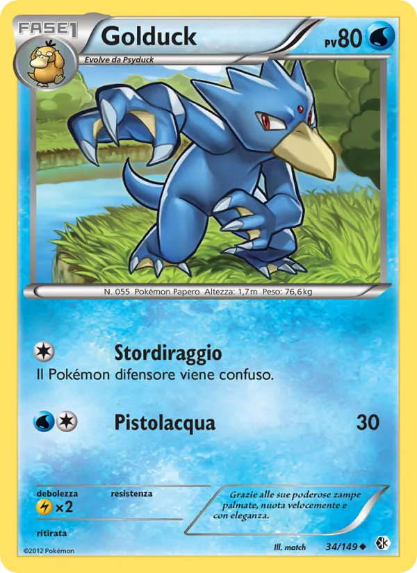 Carta Golduck dell'espansione Confini Varcati, numero 34/149