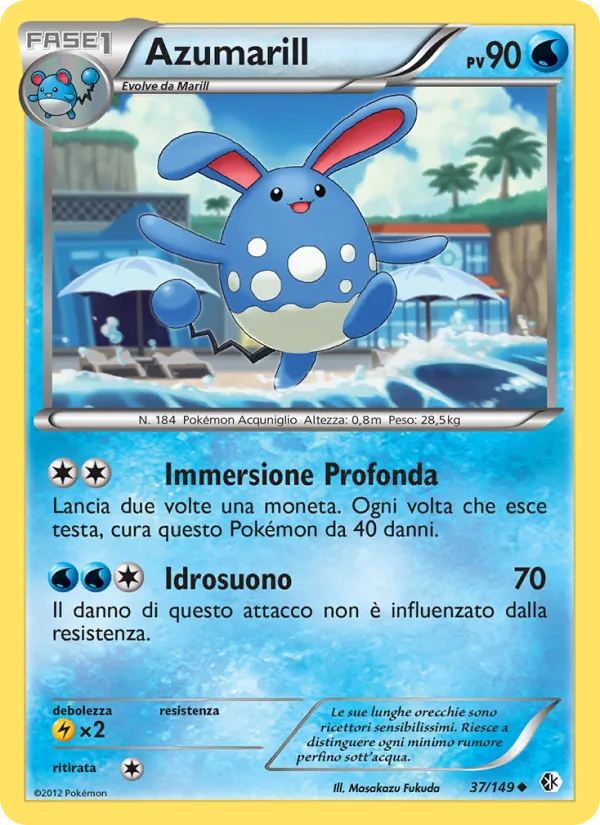 Carta Azumarill dell'espansione Confini Varcati, numero 37/149