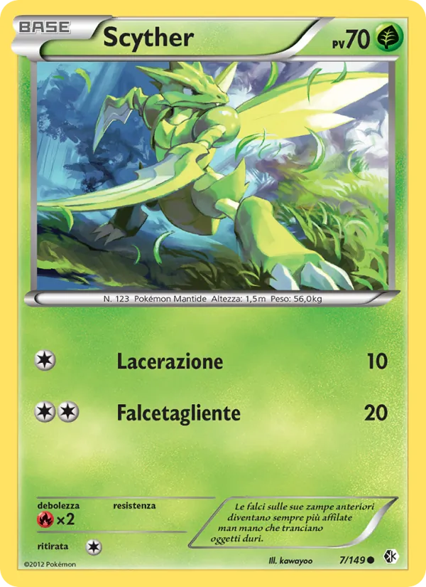 Carta Scyther dell'espansione Confini Varcati, numero 7/149