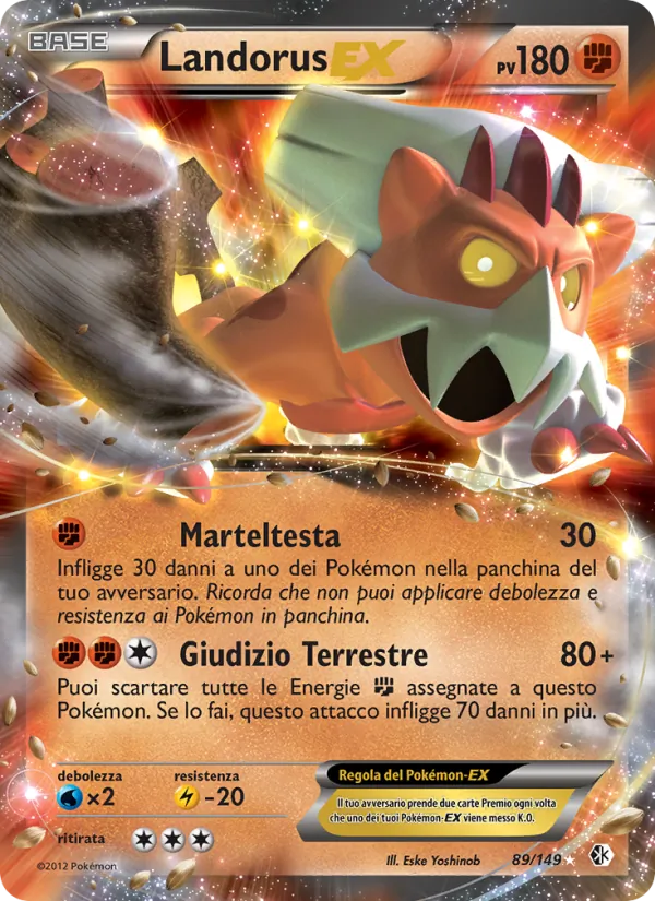 Carta Landorus-EX dell'espansione Confini Varcati, numero 89/149