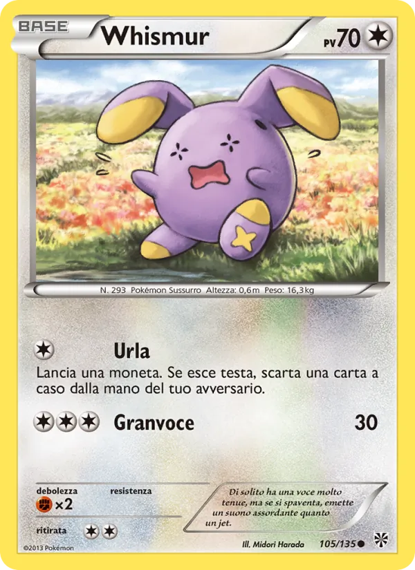 Carta Whismur dell'espansione Uragano Plasma, numero 105/135