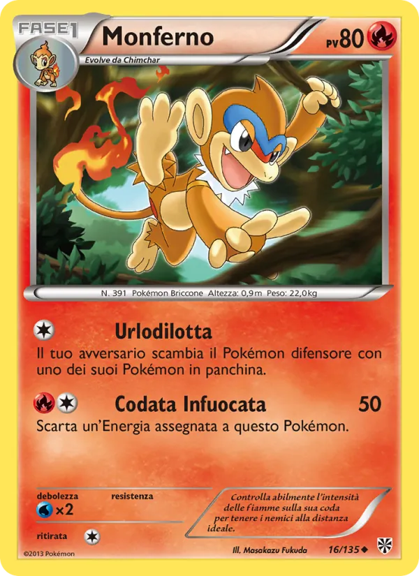 Carta Monferno dell'espansione Uragano Plasma, numero 16/135