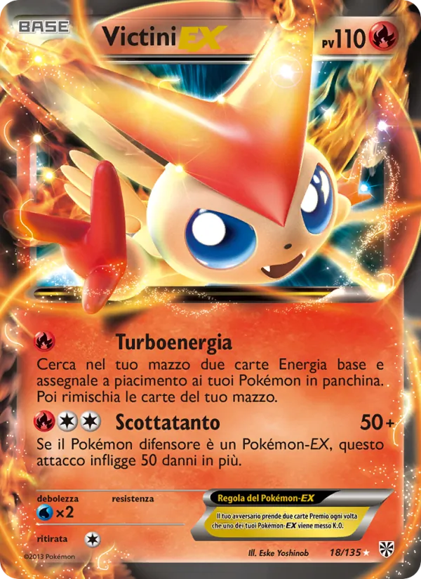 Carta Victini-EX dell'espansione Uragano Plasma, numero 18/135