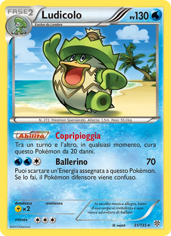 Carta Ludicolo dell'espansione Uragano Plasma, numero 31/135