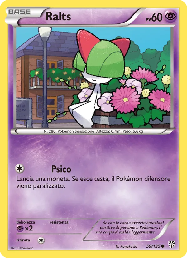 Carta Ralts dell'espansione Uragano Plasma, numero 59/135