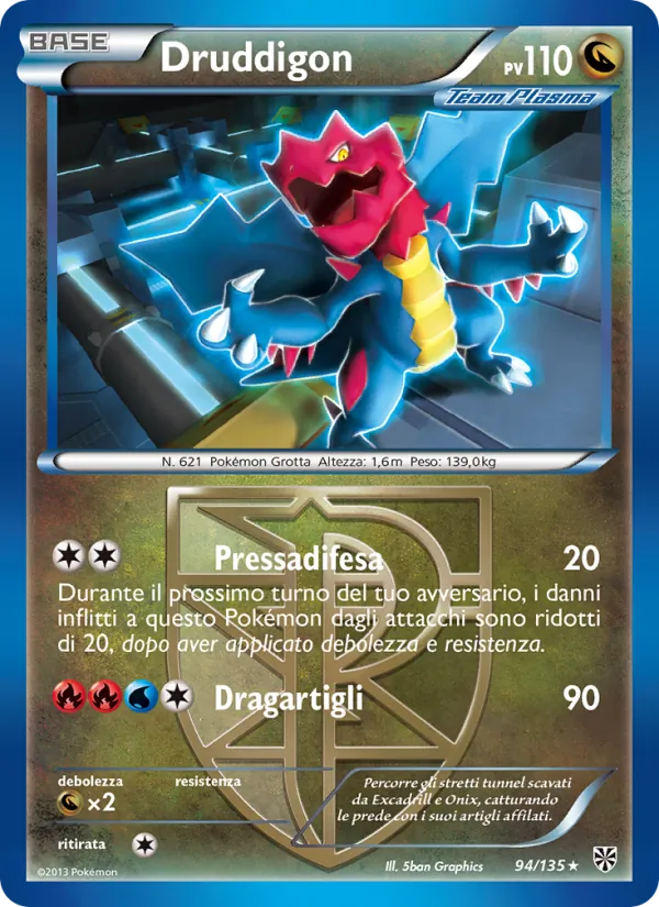 Carta Druddigon dell'espansione Uragano Plasma, numero 94/135