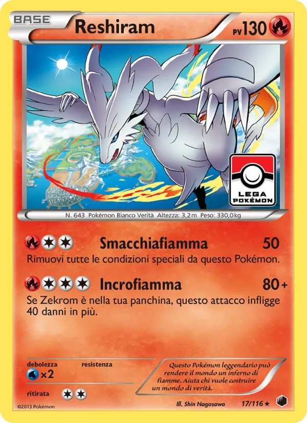 Carta Reshiram dell'espansione Glaciazione Plasma, numero 17/116