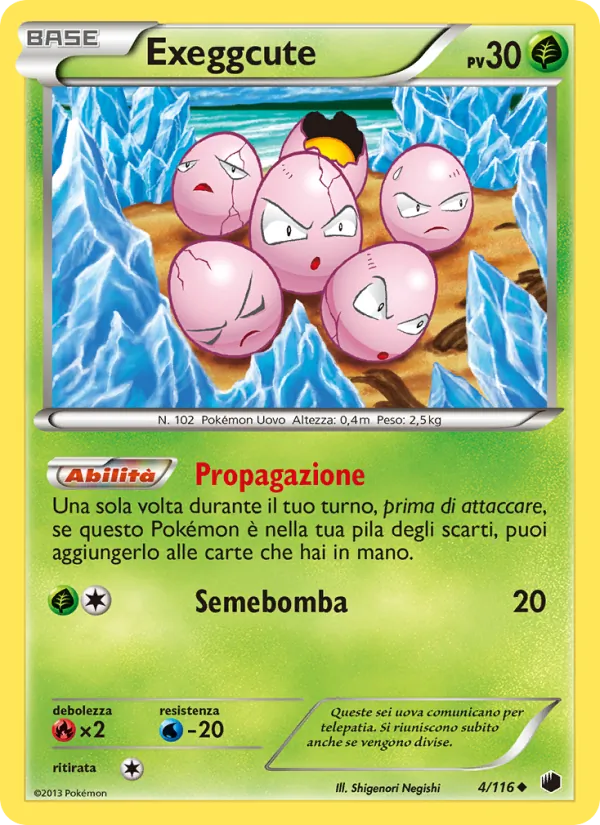 Carta Exeggcute dell'espansione Glaciazione Plasma, numero 4/116