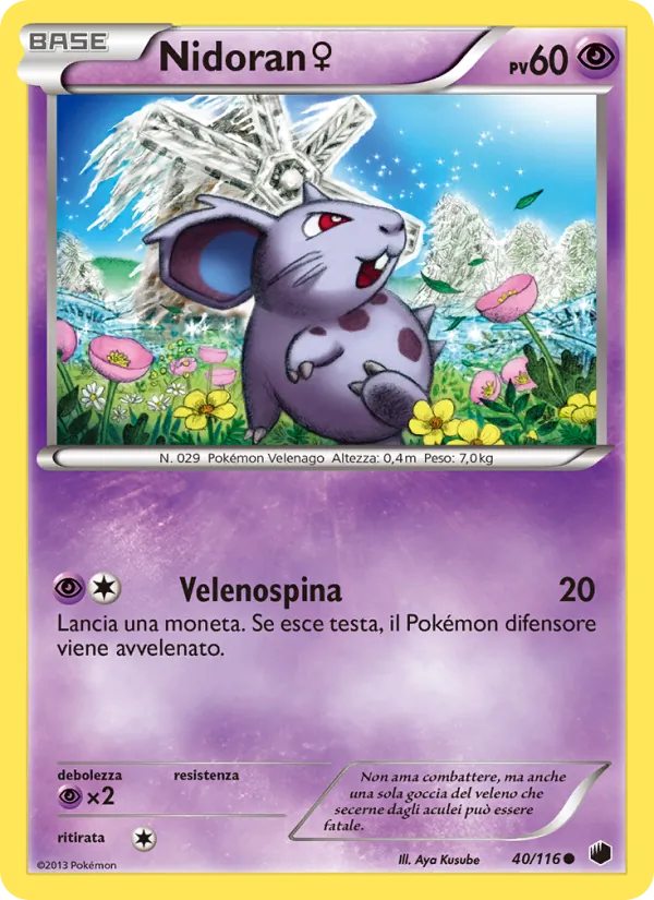 Carta Nidoran♀ dell'espansione Glaciazione Plasma, numero 40/116