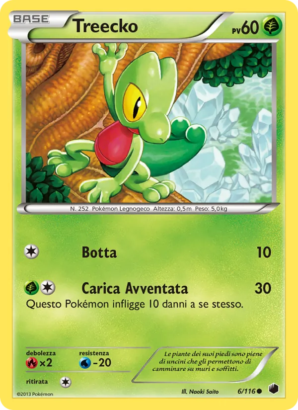 Carta Treecko dell'espansione Glaciazione Plasma, numero 6/116