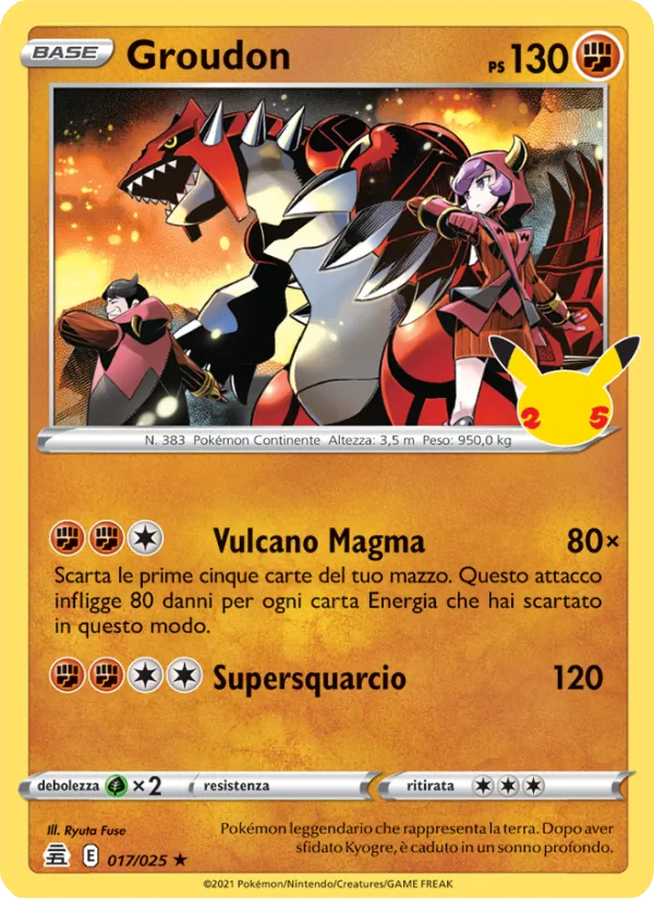 Carta Groudon dell'espansione Gran Festa, numero 17/25
