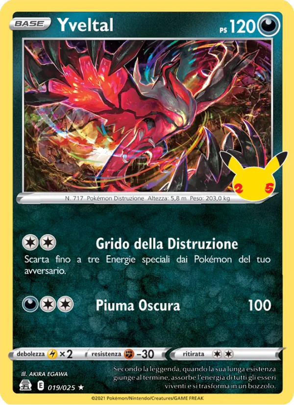 Carta Yveltal dell'espansione Gran Festa, numero 19/25