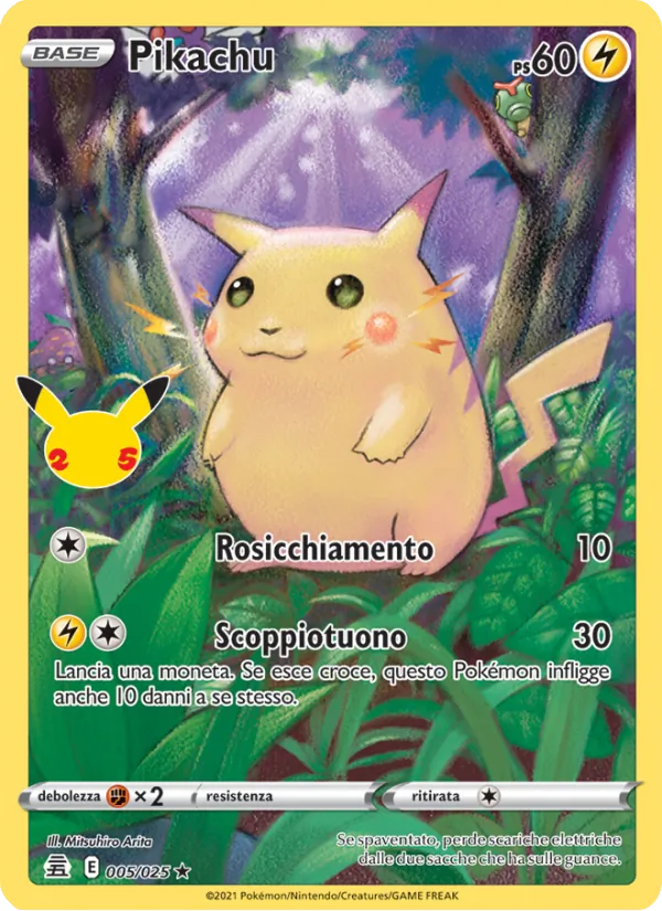 Carta Pikachu dell'espansione Gran Festa, numero 5/25