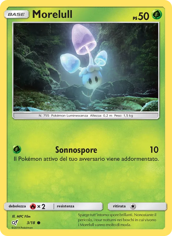 Carta Morelull dell'espansione Detective Pikachu, numero 3/18
