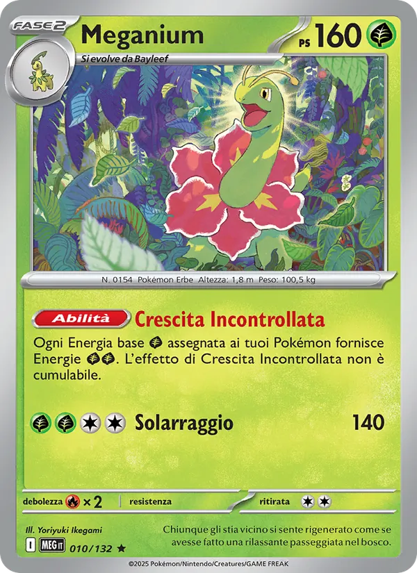 Carta Meganium dell'espansione Megaevoluzione, numero 010/132