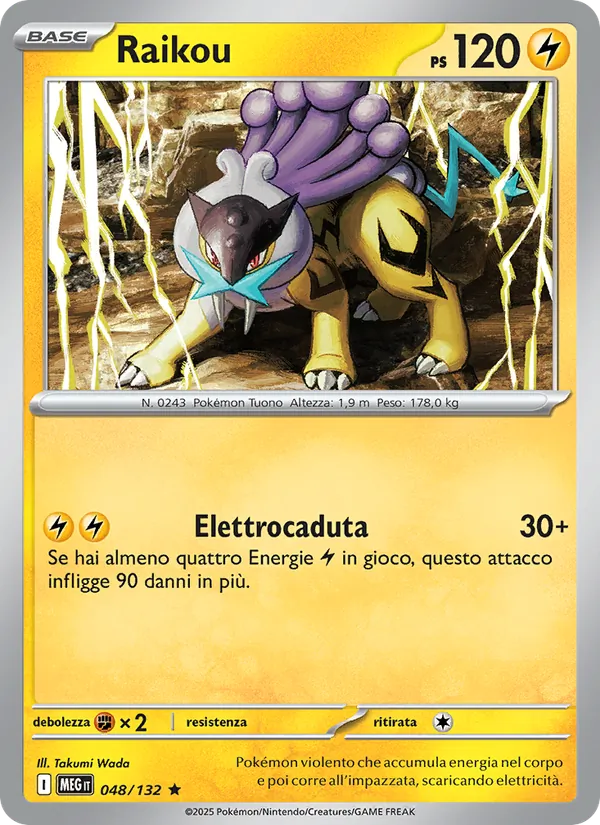 Carta Raikou dell'espansione Megaevoluzione, numero 048/132