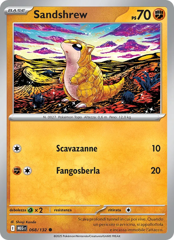Carta Sandshrew dell'espansione Megaevoluzione, numero 068/132