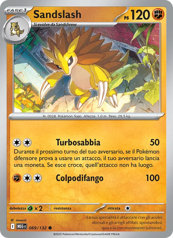 Carta Sandslash dell'espansione Megaevoluzione, numero 069/132