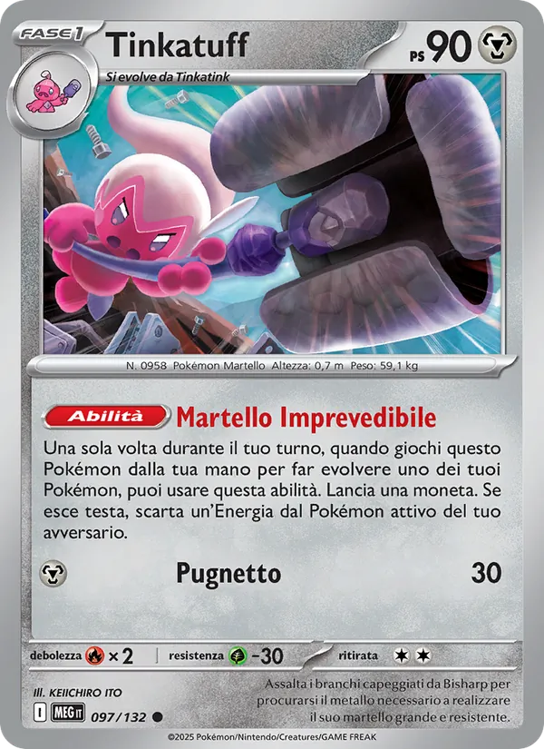 Carta Tinkatuff dell'espansione Megaevoluzione, numero 097/132