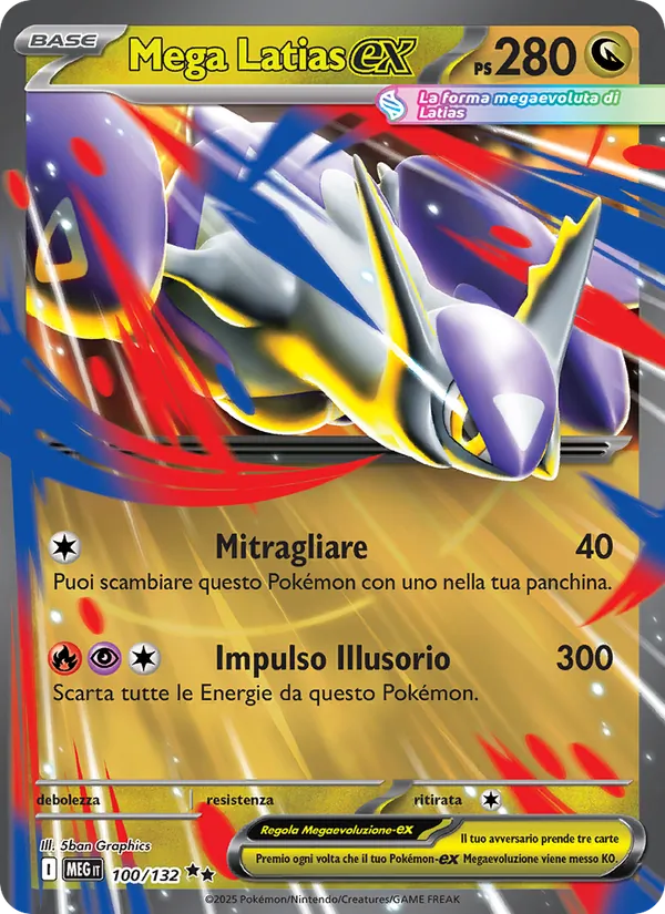 Carta Mega Latias-ex dell'espansione Megaevoluzione, numero 100/132