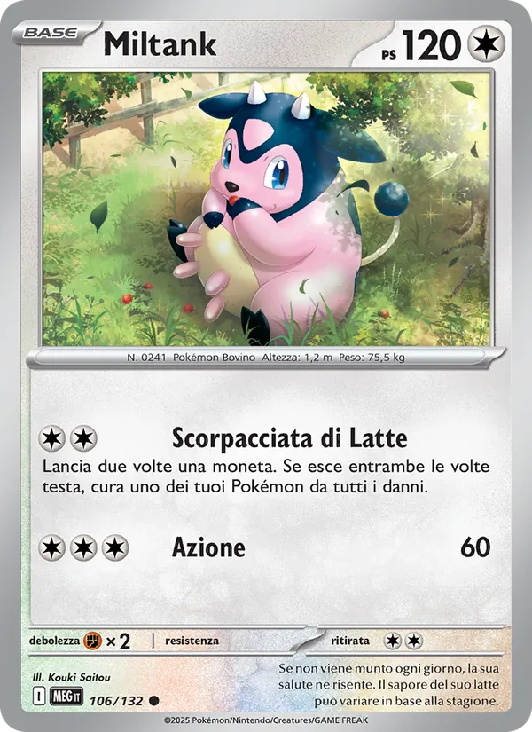 Carta Miltank dell'espansione Megaevoluzione, numero 106/132