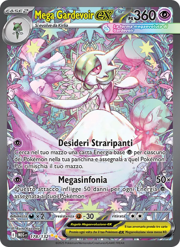 Carta Mega Gardevoir-ex dell'espansione Megaevoluzione, numero 178/132
