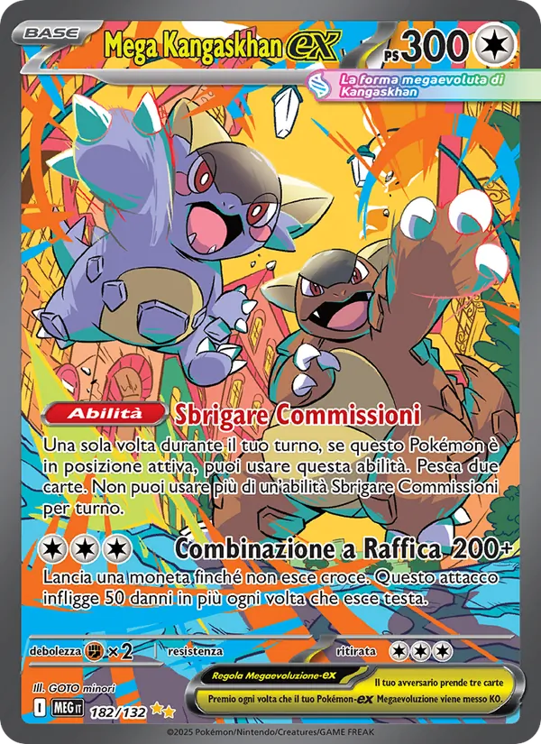 Carta Mega Kangaskhan-ex dell'espansione Megaevoluzione, numero 182/132