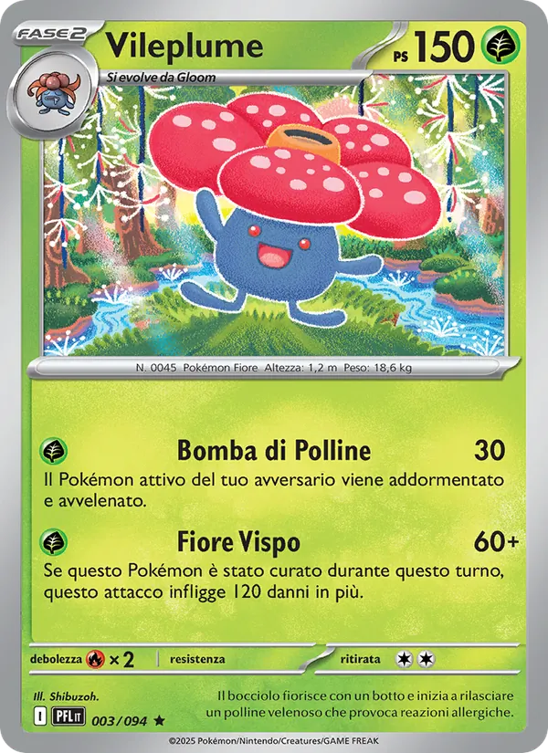Carta Vileplume dell'espansione Fiamme Spettrali, numero 003/94